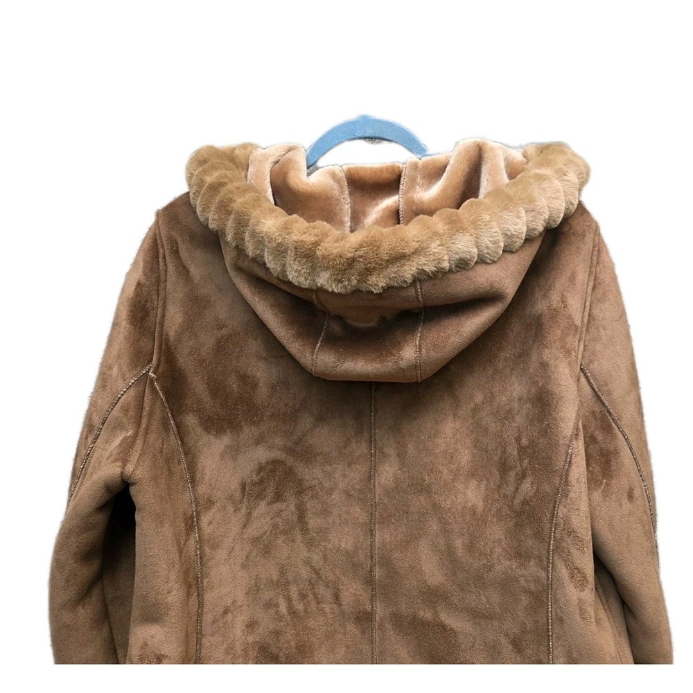 Vintage Y2K Esprit Faux Suede Shearling Coat Women's XL  Jacket NWOT 2000s - Picture 3 of 12